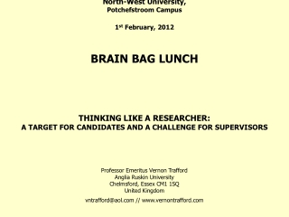 THINKING LIKE A RESEARCHER: A TARGET FOR CANDIDATES AND A CHALLENGE FOR SUPERVISORS