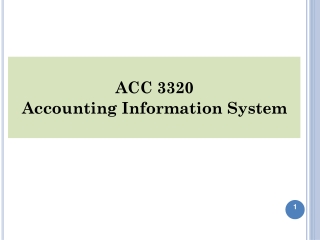 ACC 3320 Accounting Information System