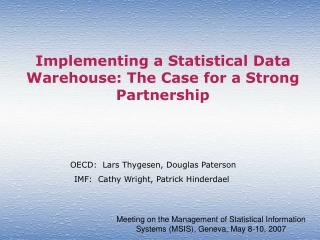 Implementing a Statistical Data Warehouse: The Case for a Strong Partnership