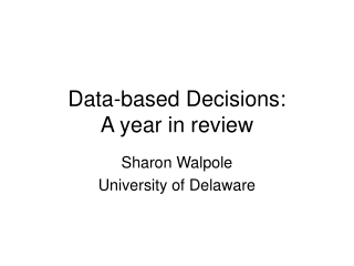 Data-based Decisions: A year in review