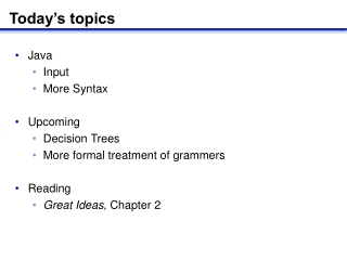 Today’s topics