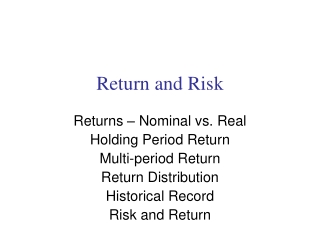 Return and Risk