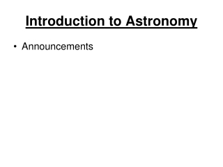 Introduction to Astronomy