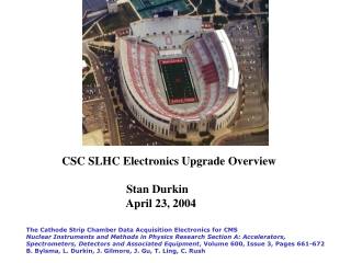 CSC SLHC Electronics Upgrade Overview                       Stan Durkin