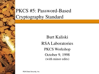 PKCS #5: Password-Based Cryptography Standard