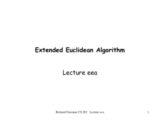 Extended Euclidean Algorithm