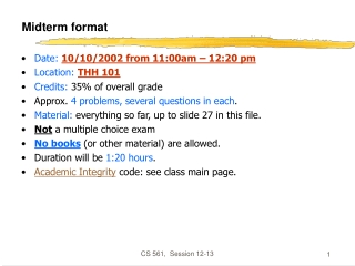 Midterm format