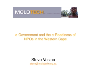 e-Government and the e-Readiness of  NPOs in the Western Cape