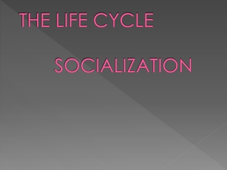 THE LIFE CYCLE 				SOCIALIZATION