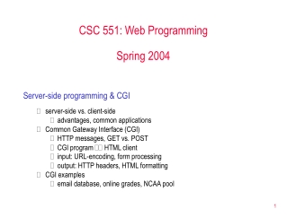 CSC 551: Web Programming Spring 2004