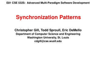 E81 CSE 532S:  Advanced Multi-Paradigm Software Development