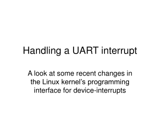 Handling a UART interrupt