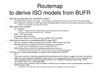 Routemap  to derive ISO models from BUFR