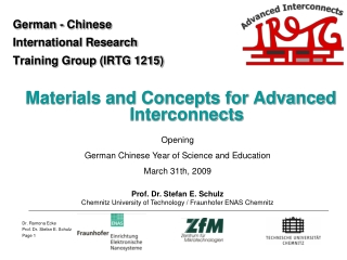 German - Chinese International Research  Training Group (IRTG 1215)