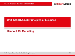 Handout 15: Marketing