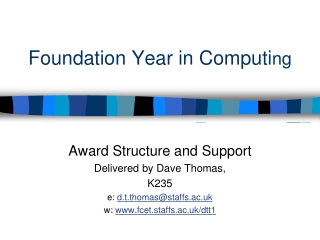 Foundation Year in Computi ng