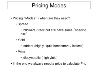 Pricing Modes