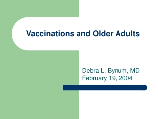 Vaccinations and Older Adults