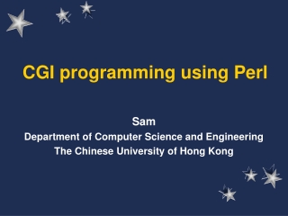 CGI programming using Perl