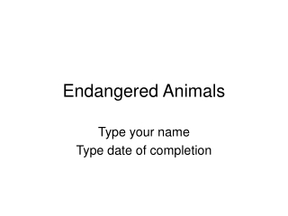 Endangered Animals