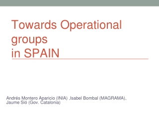 Towards Operational groups  in SPAIN