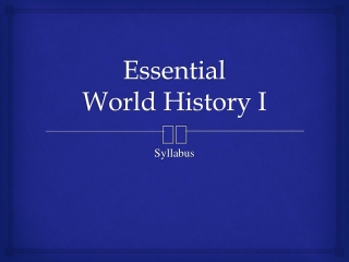 Essential World History I