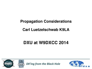 Propagation Considerations Carl Luetzelschwab K9LA