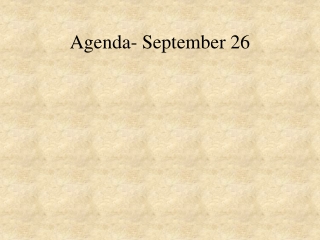 Agenda- September 26