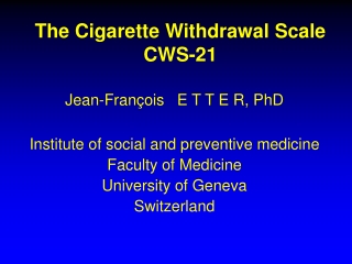 The Cigarette Withdrawal Scale CWS-21
