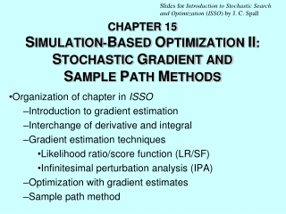 Organization of chapter in  ISSO Introduction to gradient estimation