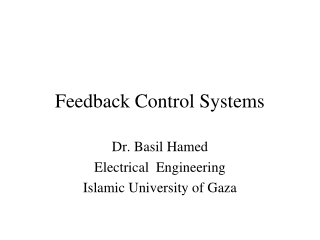 Feedback Control Systems