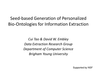 Seed-based Generation of Personalized Bio- Ontologies  for Information Extraction