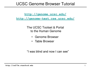 UCSC Genome Browser Tutorial