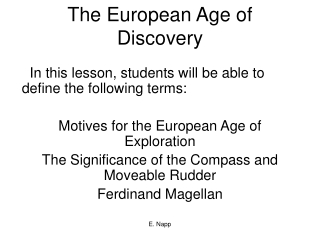 The European Age of Discovery