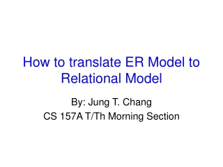 How to translate ER Model to Relational Model