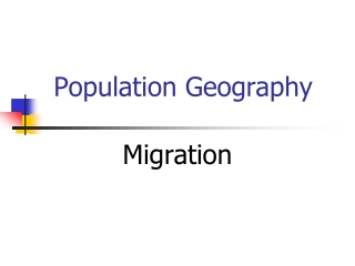 Population Geography