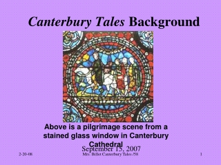 Canterbury Tales  Background