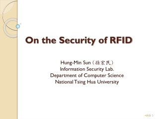 On the Security of RFID