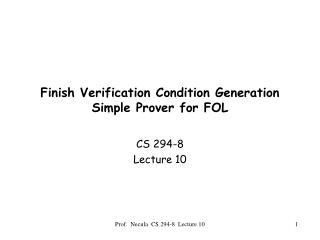 Finish Verification Condition Generation Simple Prover for FOL