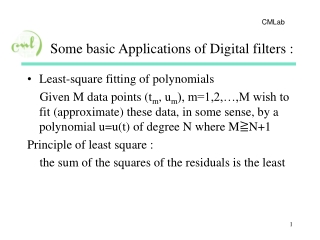 Some basic Applications of Digital filters :