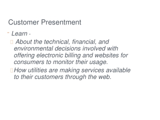 Customer Presentment