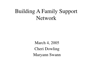 Building A Family Support Network