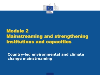 Module 2 Mainstreaming and strengthening institutions and capacities