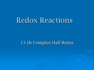 Redox  Reactions