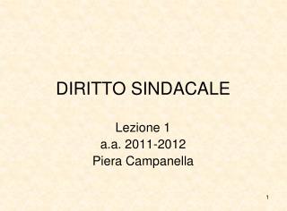 DIRITTO SINDACALE