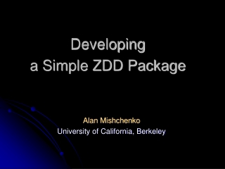 Developing  a Simple ZDD Package