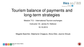 Tourism balance of payments and long-term strategies