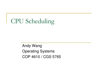 CPU Scheduling