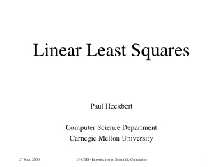 Linear Least Squares