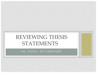 Reviewing Thesis Statements